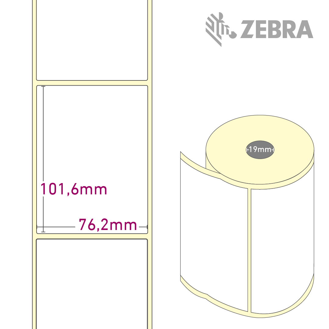 Z-Perform 1000D 76,2 x 101,6mm, 1 Rolle à 150 Etiketten