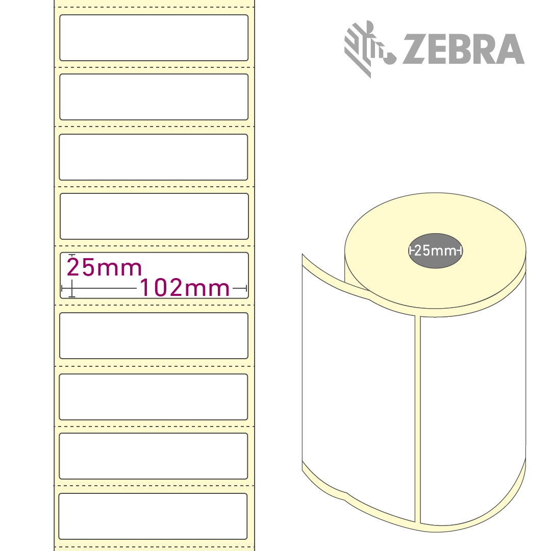 Z-Select 2000T 102 x 25mm, 1 Rolle à 2.580 Etiketten