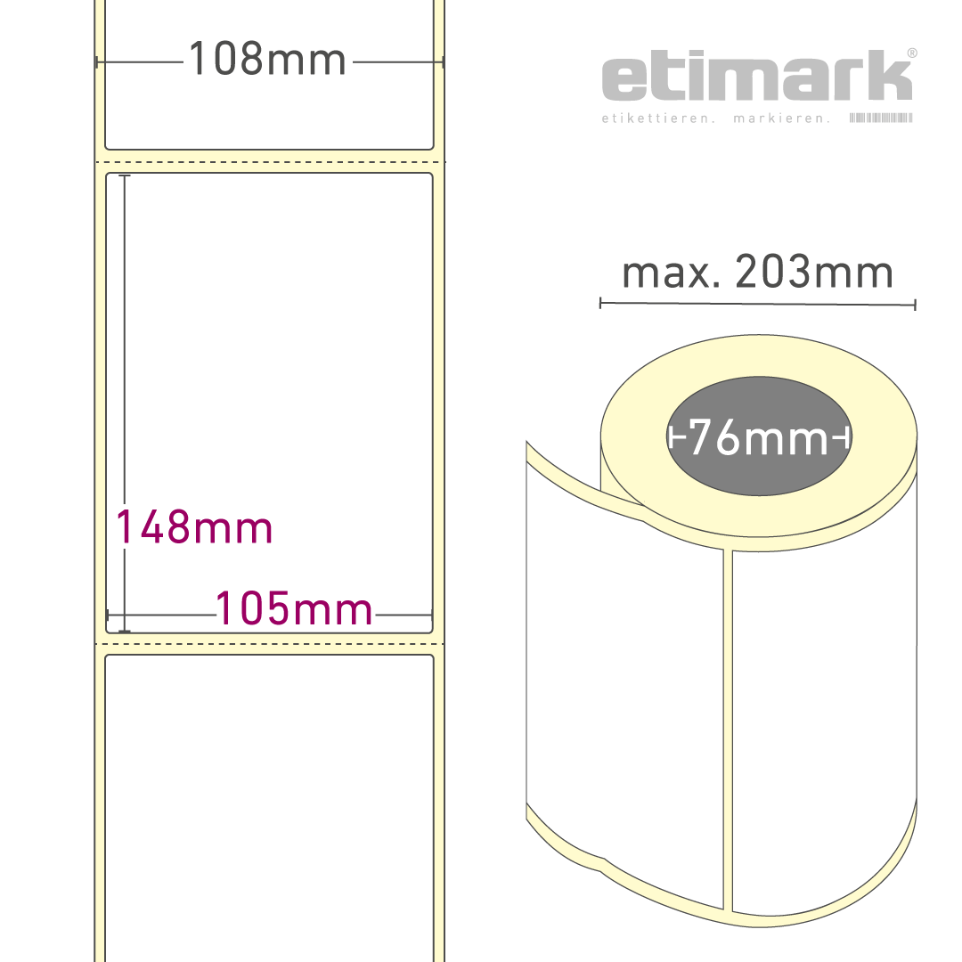 500 Stück ORGSTA Thermodirekt-Versandetiketten – 10,2x15,2 Cm, Selbstklebend, Faltbar