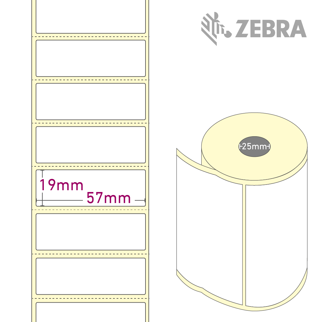 Z-Select 2000T 57 x 19mm, 1 Rolle à 3.315 Etiketten