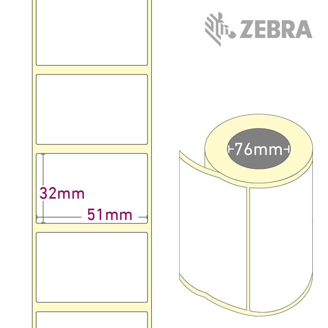 Z-Perform 1000D 51 x 32mm, 1 Rolle à 4.790 Etiketten