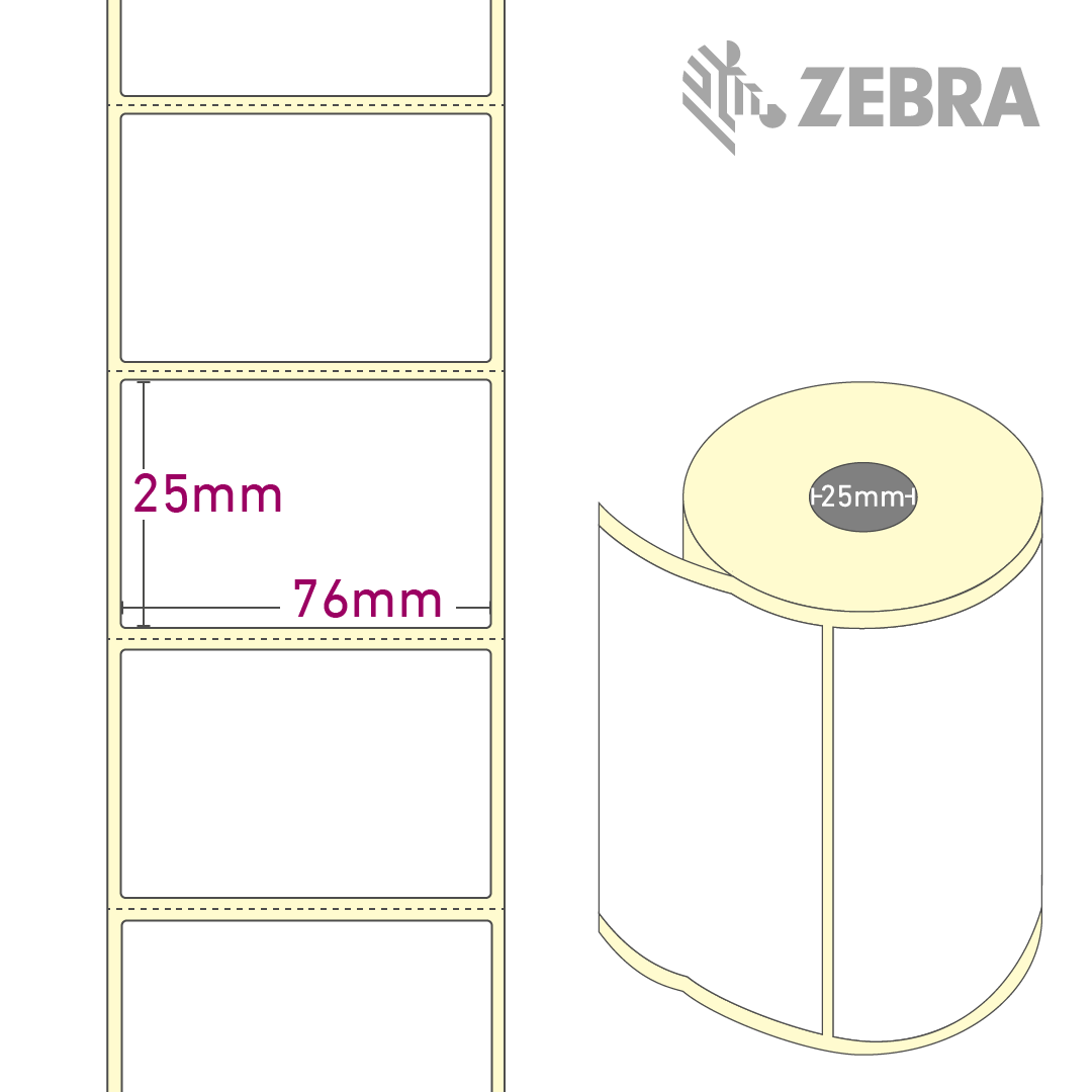 Z-Select 2000T 76 x 25mm, 1 Rollen à 2.580 Etiketten