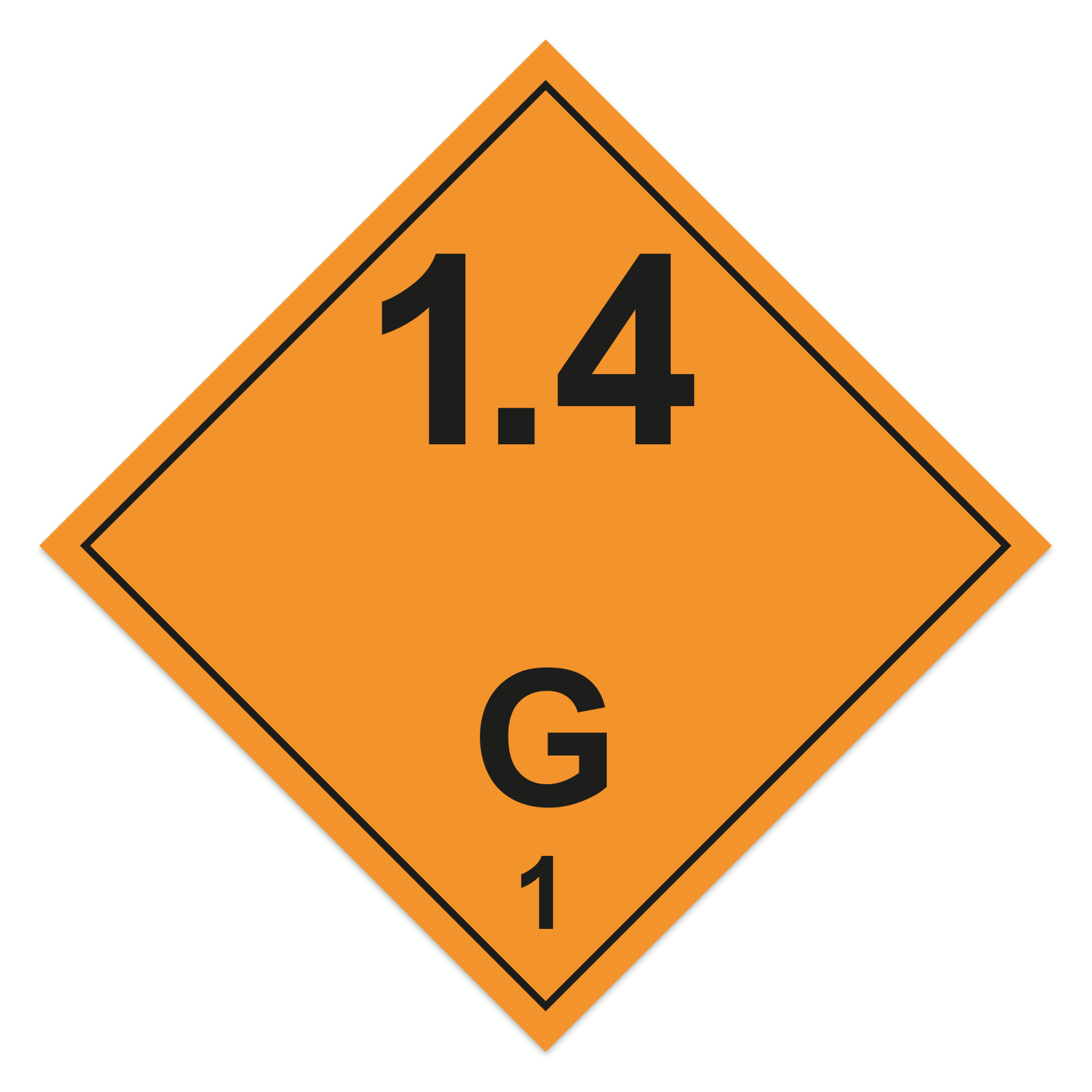 Gefahrgutetiketten Klasse 1.4 G