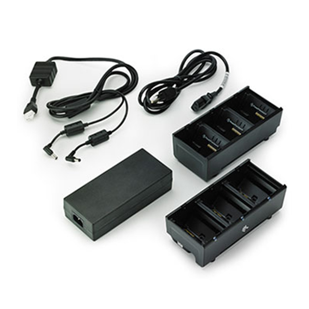 Zebra Dual 3-slot Battery Charger, Power Cord | Dual 3-Fach Akkuladestation, Netzkabel ZQ6, ZQ5, QLn, P4T