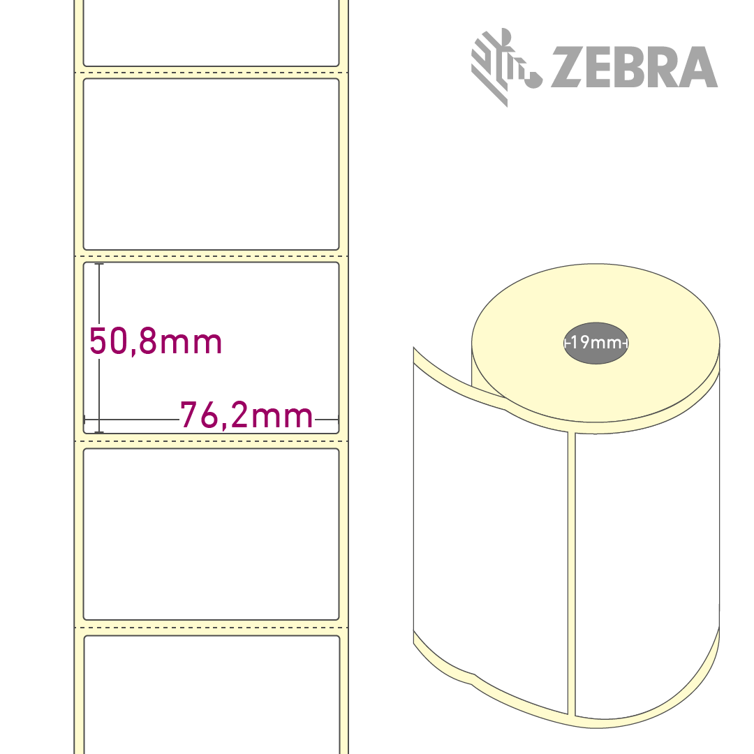 Z-Perform 1000D 76,2 x 50,8mm, 1 Rolle à 187 Etiketten