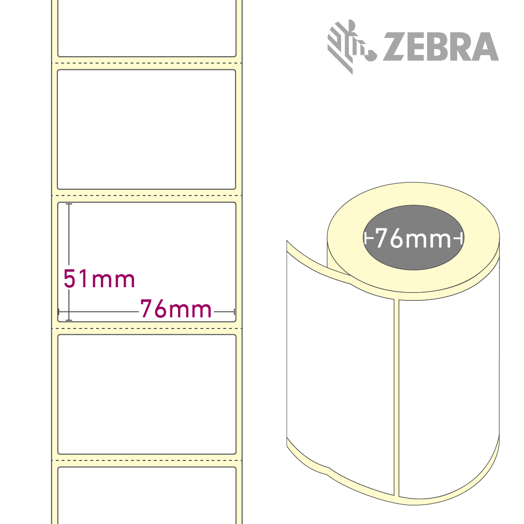 Z-Perform 1000D 76 x 51mm, 1 Rolle à 3.100 Etiketten
