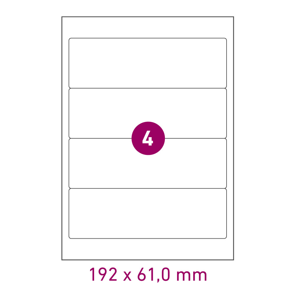 HEI025 | Ordneretiketten für Laserdrucker 192 x 61 mm