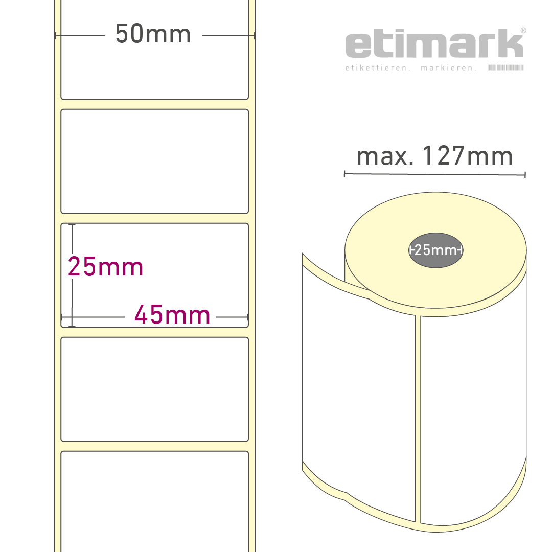 Thermodirekt Etiketten 45x25 mm von etimark