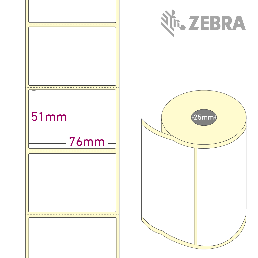 Z-Select 2000T 76 x 51mm, 1 Rolle à 1.370 Etiketten
