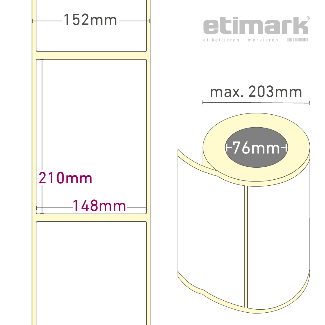 Versandetiketten / Palettenetiketten von etimark im Format 148 x 210 mm, DIN A5