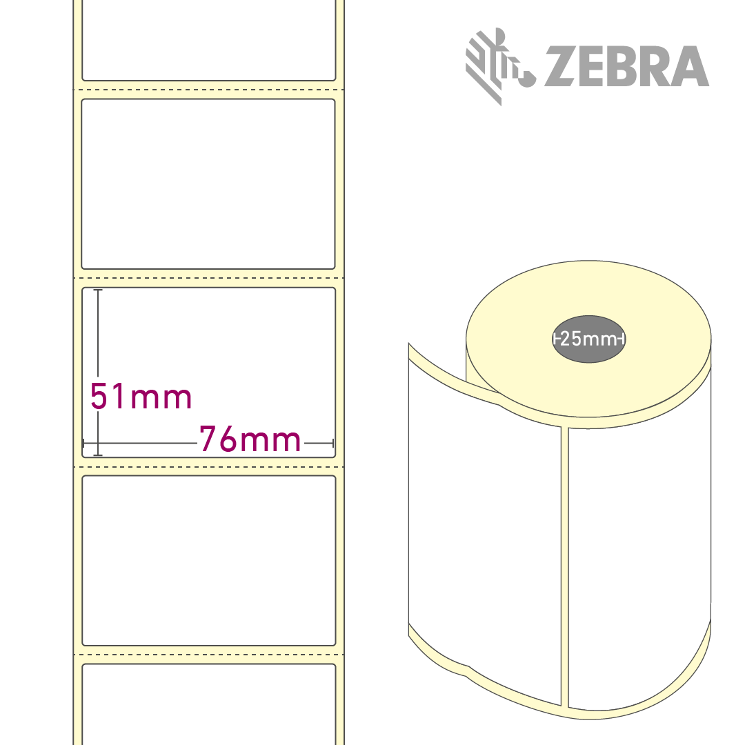 Z-Select 2000D 76 x 51mm, 1 Rolle à 1.370 Etiketten