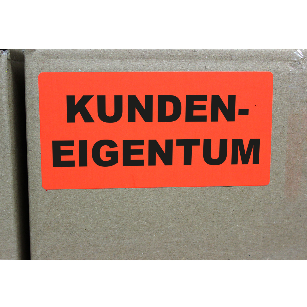 Hinweisetiketten "Kundeneigentum", leucht-rot, perm., 100x50 mm, 1 Rolle à 1.000 Etiketten