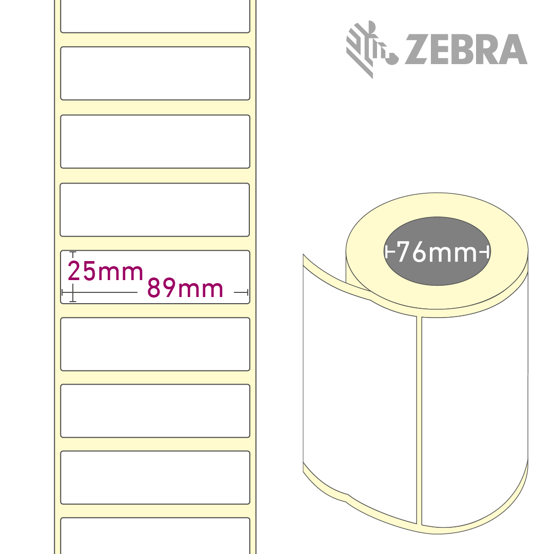 Z-Select 2000T 89 x 25 mm, 1 Rolle à 5.180 Etiketten